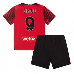 AC Milan Olivier Giroud #9 Replika Babytøj Hjemmebanesæt Børn 2023-24 Kortærmet (+ Korte bukser)